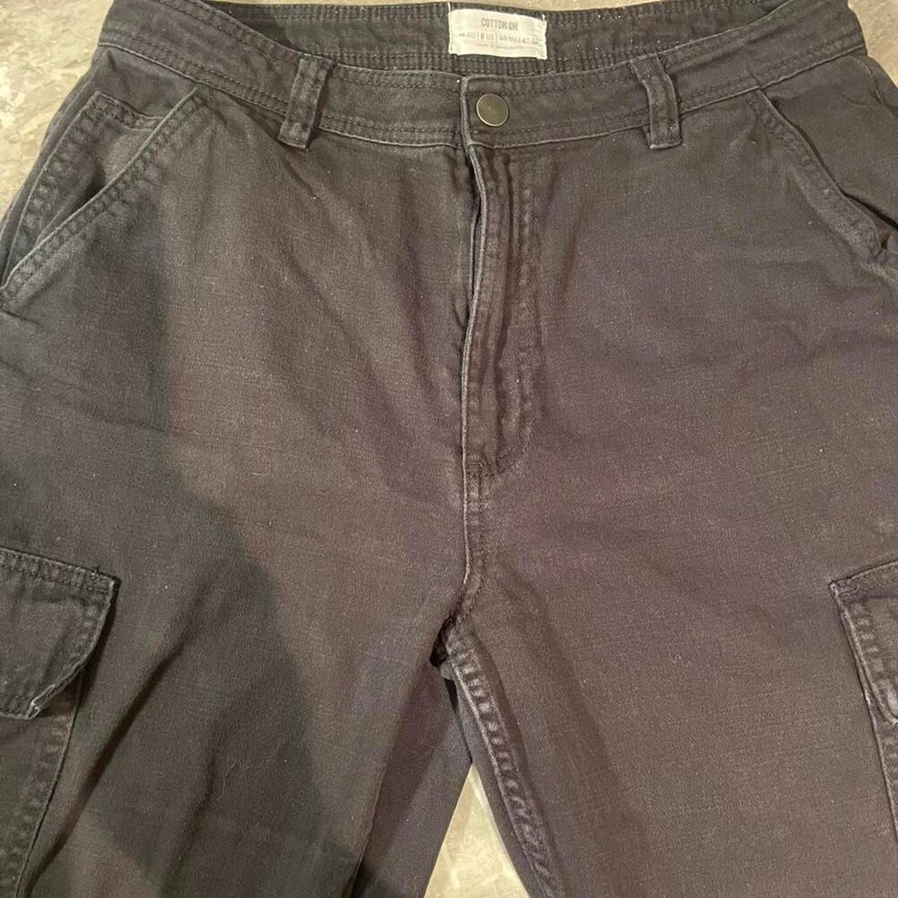 Cotton-on Women's Black Washed Utility Cargo Pants AU 8 / US 4